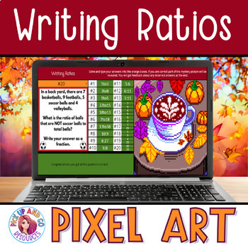 Preview of Writing Ratios Thanksgiving Fall 6th Grade Math Pixel Art Activity