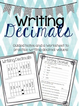 Preview of Writing/Reading Decimals Guided Notes and Worksheet