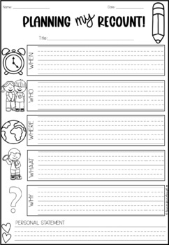 writing recounts for kindergarten first second and third grade