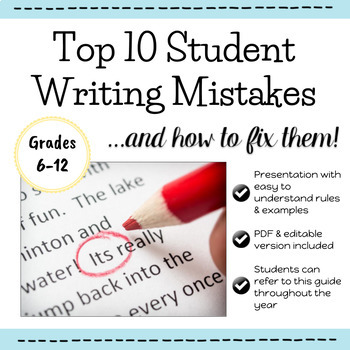 Preview of Top 10 Student Writing Mistakes and How to Fix Them