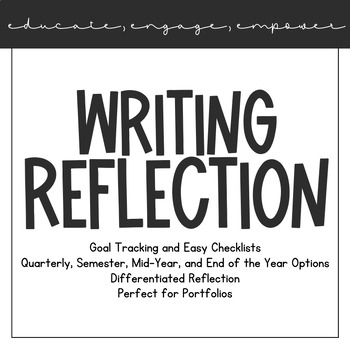 Preview of Writing Reflection Sheets