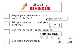 Preview of Writing Reminders