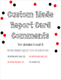 Writing Report Card Comments for Grades 2 and 3