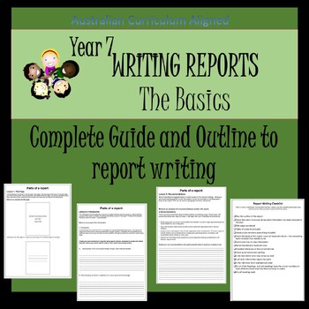 Preview of Writing Reports - How to - checklist - guides - parts of a report detailed