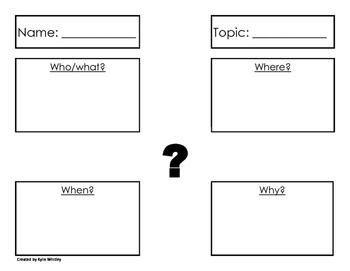 Writing Research Graphic Organizer by BH Learning | TPT