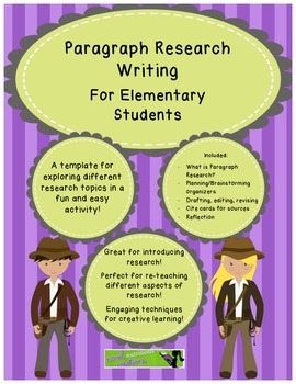 Preview of Short Focused Research - W.7 - Paragraph Research Template- (Gr. 1-5)