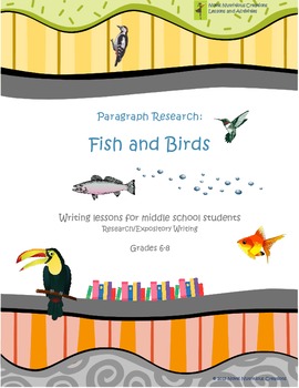 Preview of Writing Research/Expository for Middle School - Birds/Fish Topic