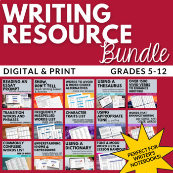 Preview of Writing Resource BUNDLE: Writing Activities, Lessons, Resources for Grades 5-12