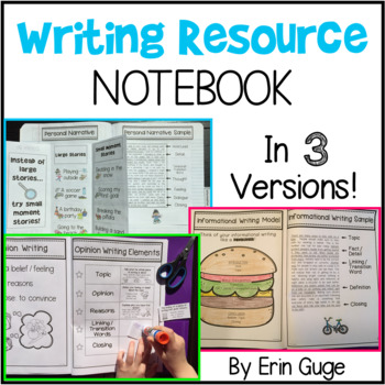 Preview of Writing Resource Notebook | Differentiated and in 3 Formats