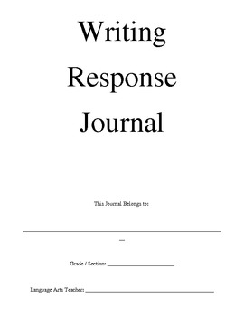 Preview of Writing Response Journal