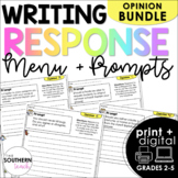 Writing Response Menu and Prompts | Opinion and Persuasive