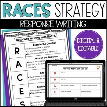 Preview of RACE Strategy Writing Resources for Open Ended Questions - Graphic Organizers
