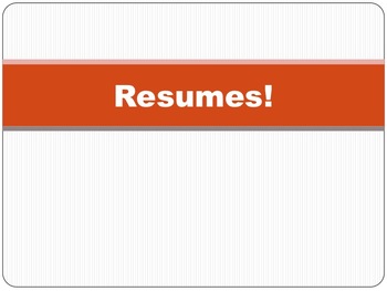 Preview of Resumes Bundle: Graphic Organizer, PowerPoint, and Other Helpful Resources