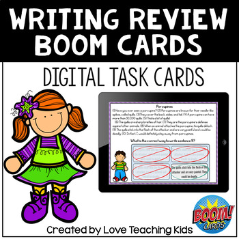Preview of Writing Review BOOM Cards Digital Task Cards