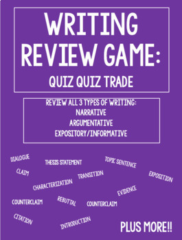 Preview of Writing Review Game: Quiz Quiz Trade