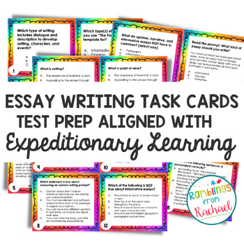 Preview of Essay Writing Task Cards for Test Prep | Expeditionary & Painted Essay Aligned