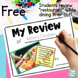 Writing Reviews Freebie Restaurant Review Homework Booklet