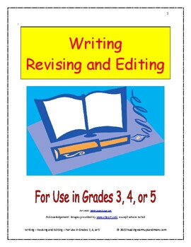 Preview of Writing - Revising and Editing - For Use in Grades 3, 4, or 5