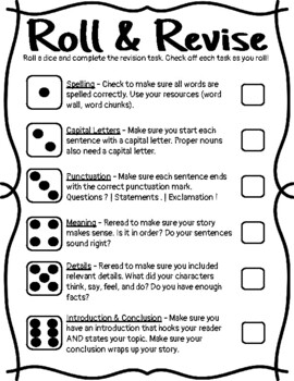 Preview of Writing Revision Checklist Game: Edit & Revise Writing Station - Print & Digital