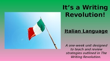 Preview of Writing Revolution (TWR) Advanced Sentence Activities: Italian (1 Week)