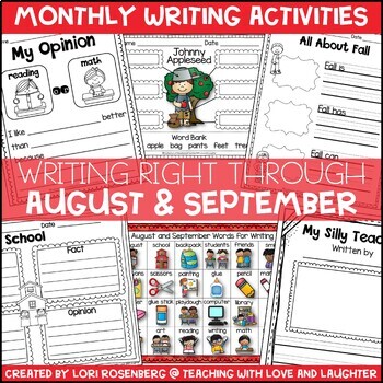 Preview of Back to School Kindergarten and First Grade Writing Activities