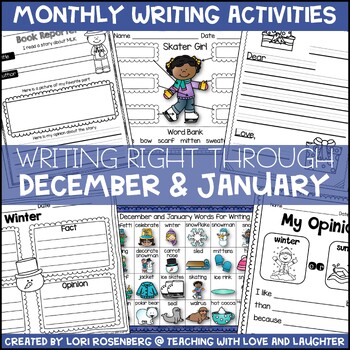 Preview of Kindergarten and First Grade Writing Activities for December and January
