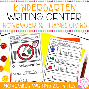 Preview of November & Thanksgiving Writing Pages | Fine Motor | Writing Center