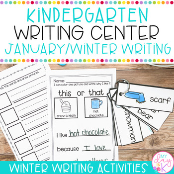 Preview of January & Winter Kindergarten Writing Pages | Writing Center