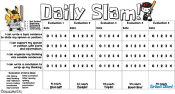 Preview of Writing Rubric-Daily Slam!