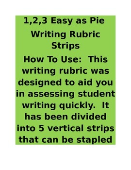 Preview of Writing Rubric Strips