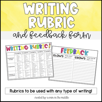 Preview of Writing Rubric and Feedback Form