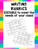 Writing Rubrics - EDITABLE!