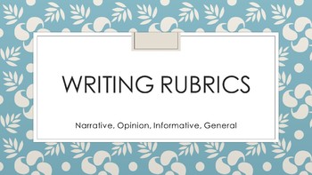 Preview of Writing Rubrics Editable