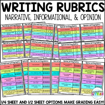 Preview of Writing Rubrics K-2 with Google Slides