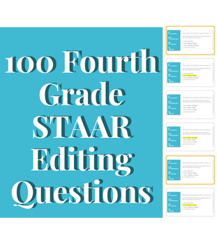 Preview of 100 Writing STAAR Test Prep Questions | STAAR Aligned Editing Bellringer/Warm-Up