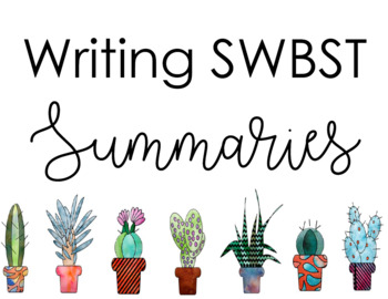 Preview of Writing SWBST Summaries Classroom Display