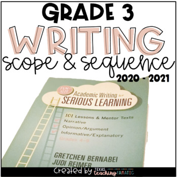 Preview of Writing Scope and Sequence 3rd Grade