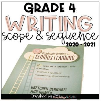 Preview of Writing Scope and Sequence 4th Grade