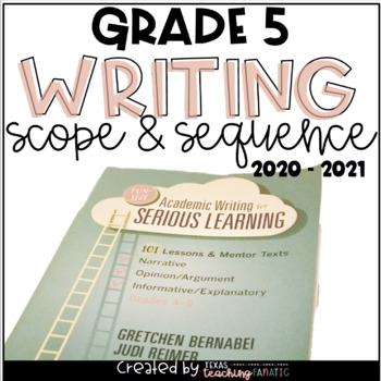 Preview of Writing Scope and Sequence 5th Grade
