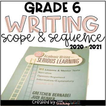 Preview of Writing Scope and Sequence 6th Grade