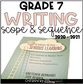 Preview of Writing Scope and Sequence 7th Grade