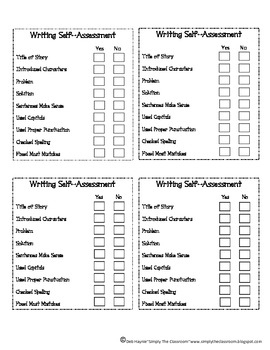 self assessment for writing assignment
