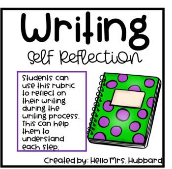 Preview of Writing Self Reflection Rubric