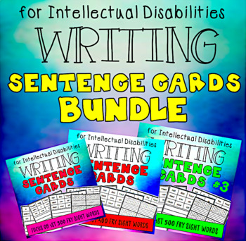 Preview of Writing: Sentence Cards BUNDLE for Intellectual Disabilities Special Education