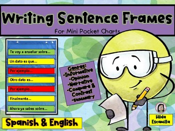Preview of Writing Sentence Frames in Spanish & English
