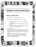 Writing:  Sentence Variety Writing Sorts
