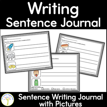 Preview of Writing Sentence Writing Journal with Pictures and Editing and Regular Lines