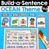 Writing Sentences Ocean Theme Cards for Building Sentences