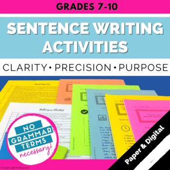 Preview of Writing Sentences Practice Middle School and High School