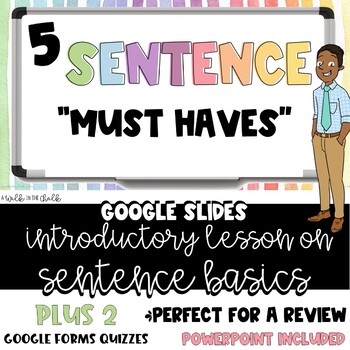 Preview of ESL Introductory Writing Lesson - Sentence Basics - Writing Complete Sentences